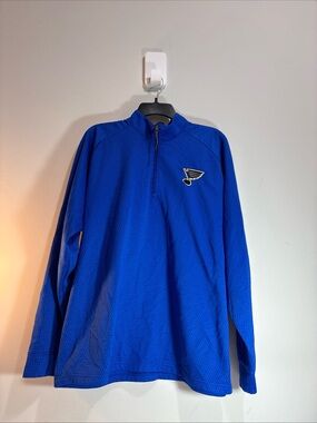 St. Louis Blues NHL Men's Royal Blue Quarter-Zip Pullover. Sz. L. 1172